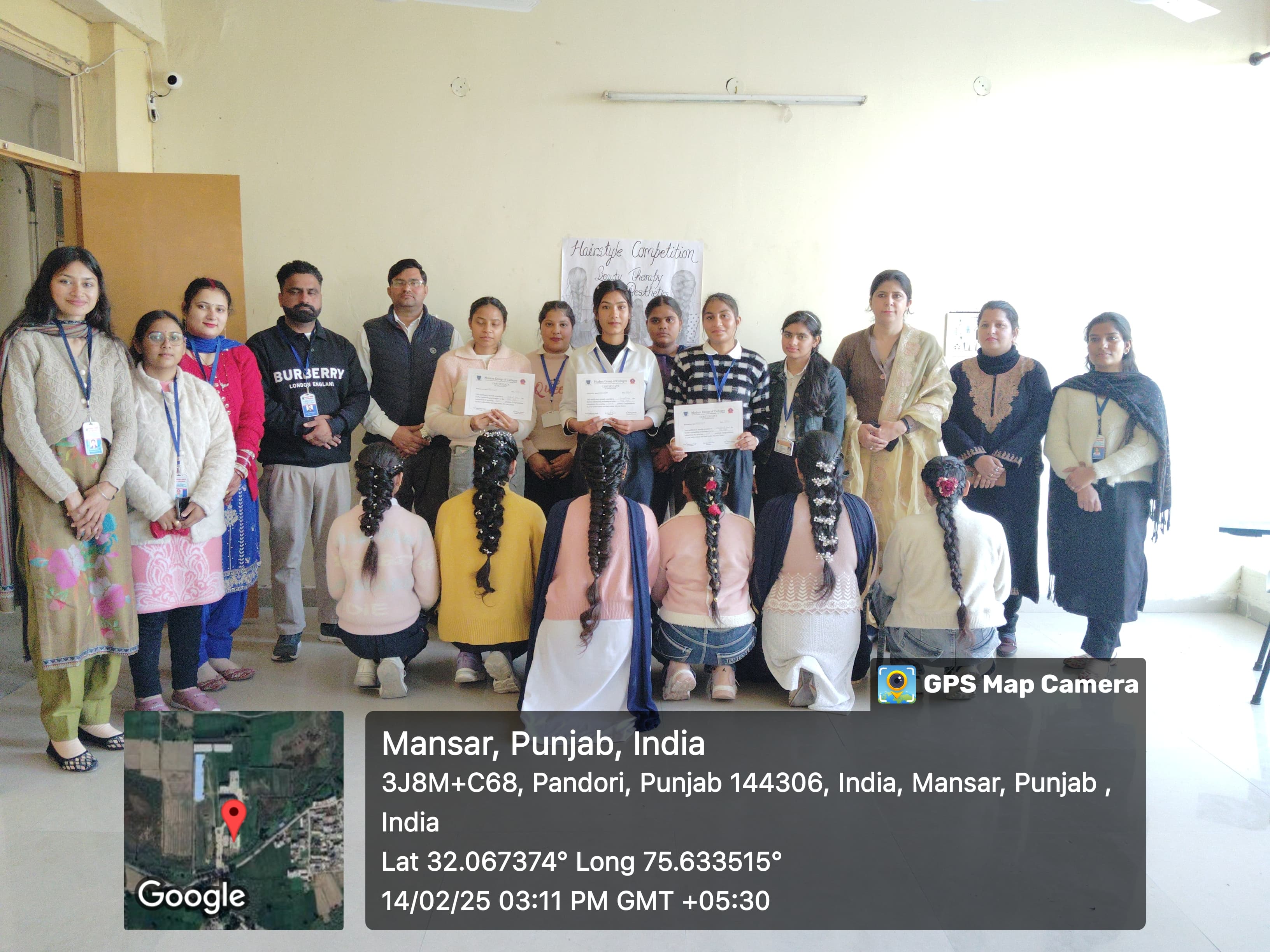 Modern Group of Colleges Pandori Bhagat (Mukerian) Beauty Therapist Department organized a hairstyle competition among the female students.